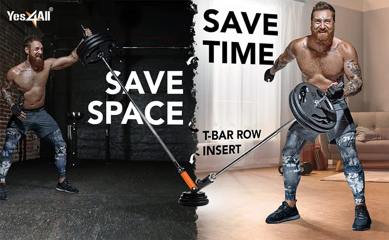 Yes4All T-Bar Row Plate Post Insert Landmine Attachment – Fit 1" & 2” Olympic Bars – Full 360° Swivel & Easy to Install