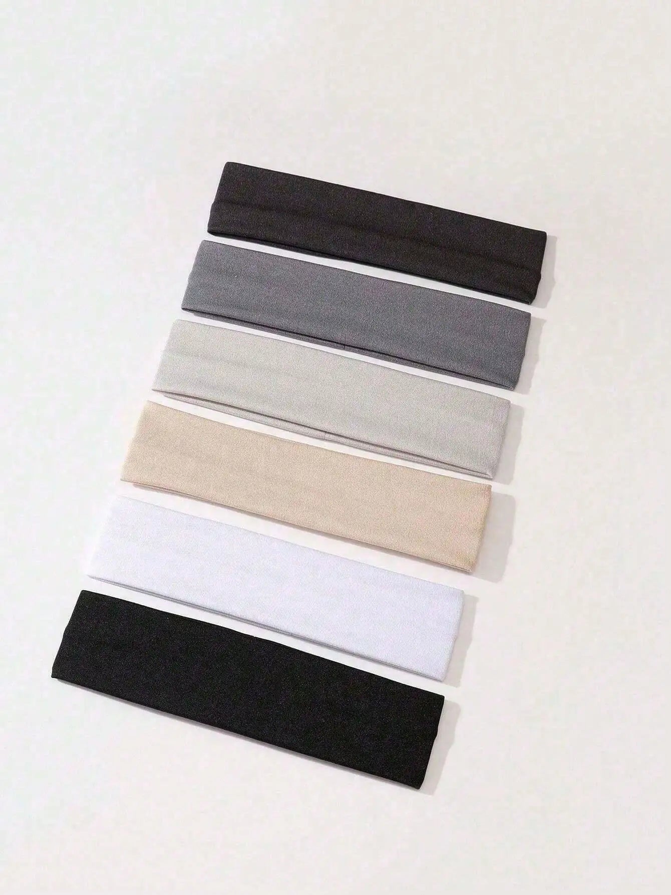 6Pcs Unisex Simple Basic Solid Color Leopard Print Face Wash Cycling Running Sports Yoga Leisure Sweat-Absorbing Headband