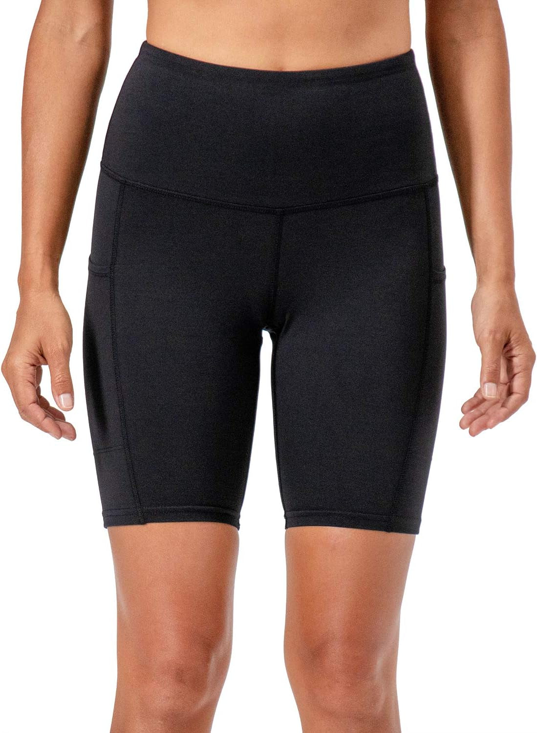 DEVOPS Women'S 2-Pack High Waist Workout Yoga Running Exercise Shorts with Side Pockets