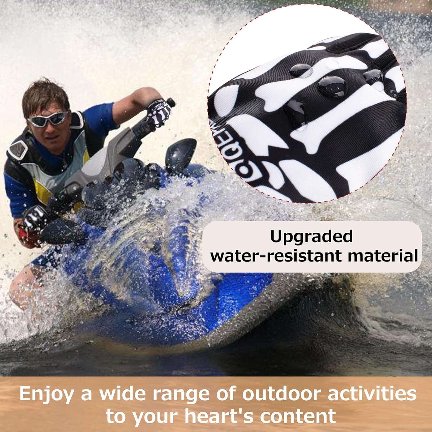 Azarxis Skeleton Gloves Adjustable Lightweight Racing Skull Sports Work Bone Gloves Anti-Slip Breathable for Men & Women Motorcycle, Cycling, Biking, Workout