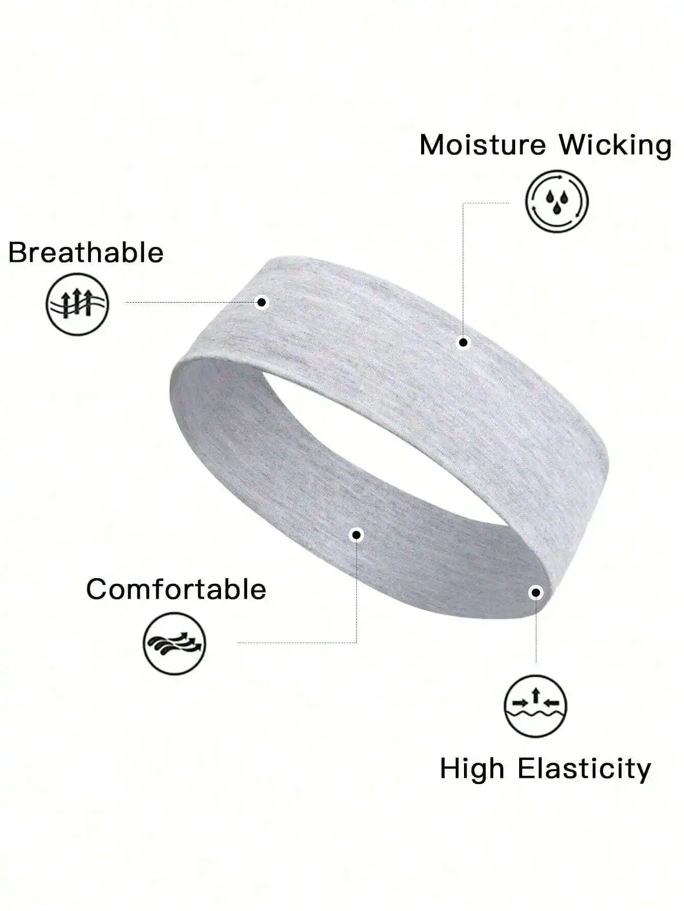 6Pcs Unisex Simple Basic Solid Color Leopard Print Face Wash Cycling Running Sports Yoga Leisure Sweat-Absorbing Headband