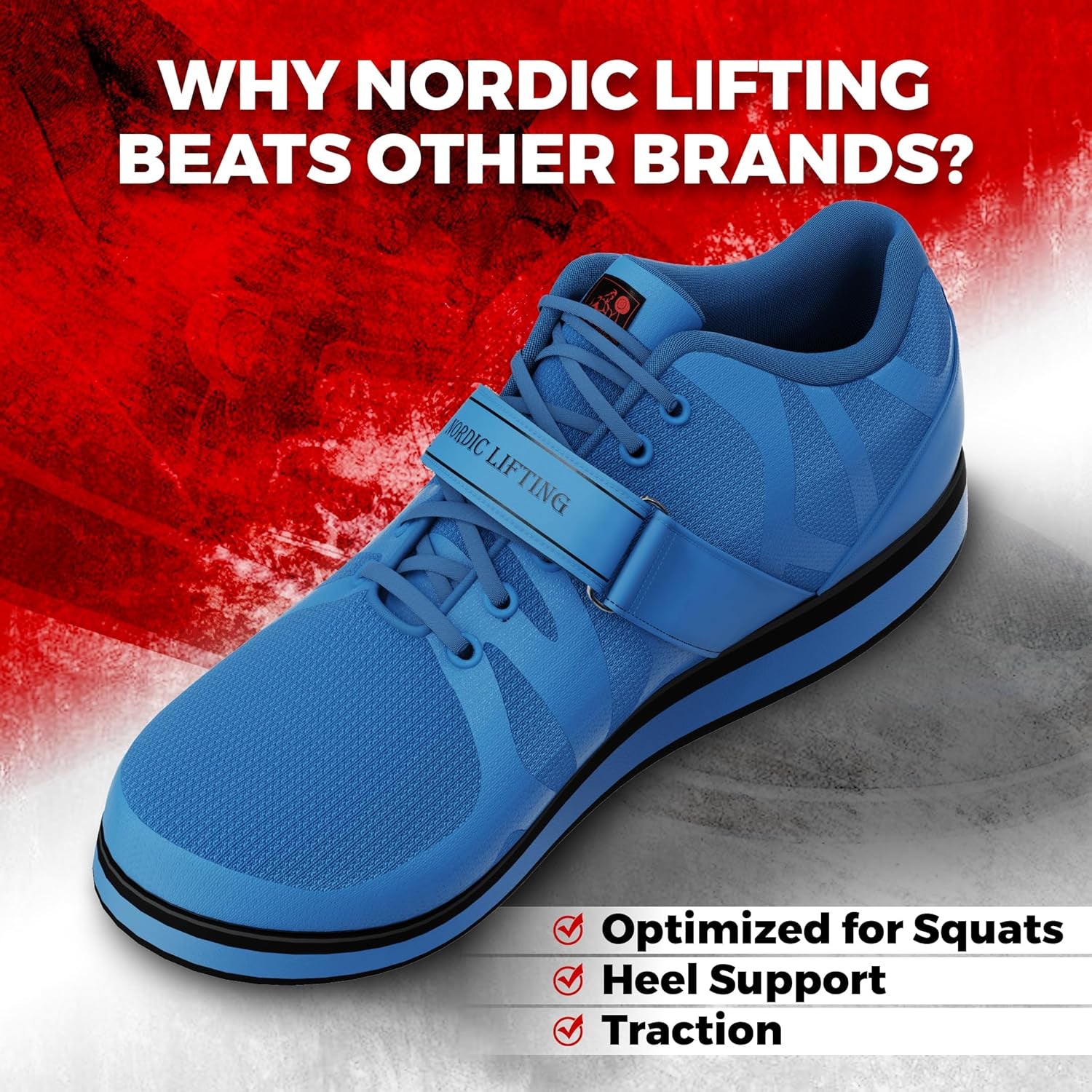 Nordic Lifting Powerlifting Shoes for Heavy Weightlifting - Men'S Squat Shoe - MEGIN
