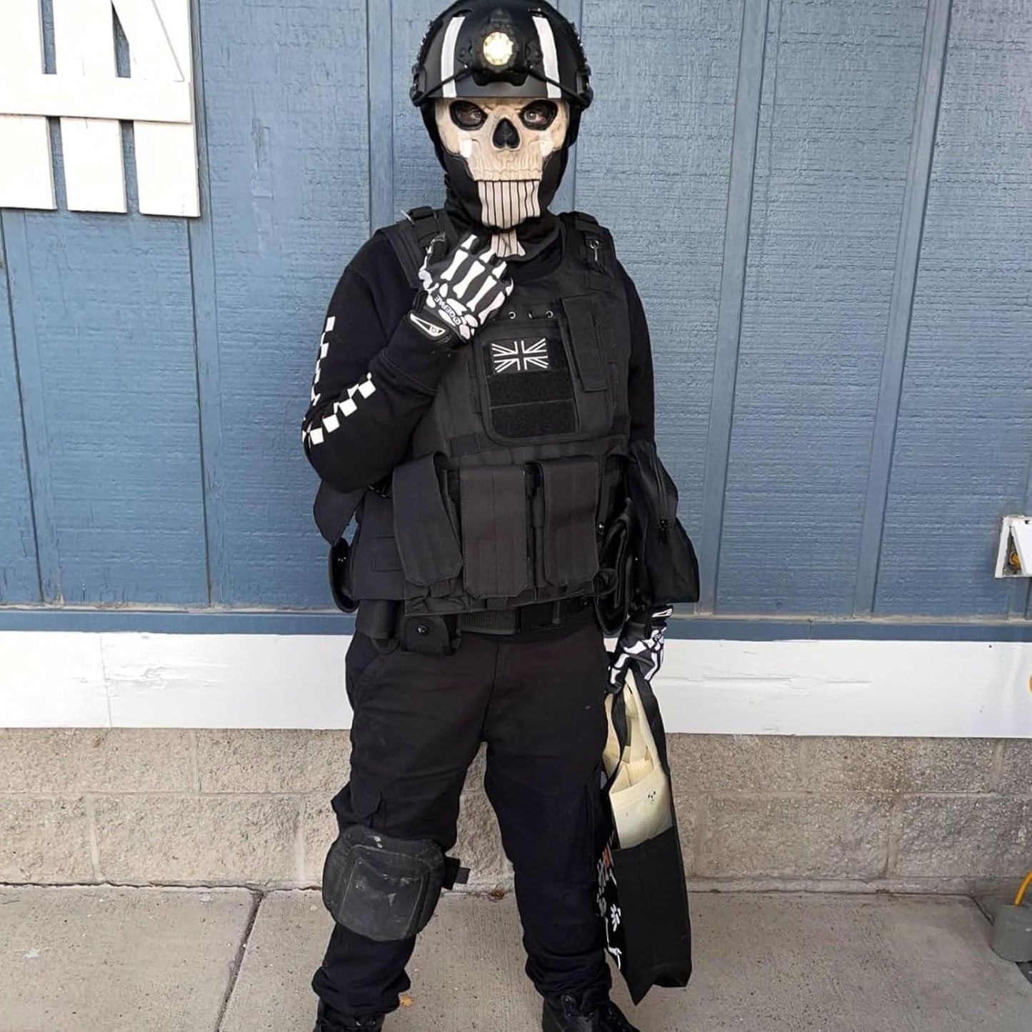 Azarxis Skeleton Gloves Adjustable Lightweight Racing Skull Sports Work Bone Gloves Anti-Slip Breathable for Men & Women Motorcycle, Cycling, Biking, Workout