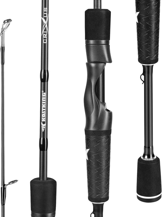 Kastking Crixus Fishing Rods,Im6 Graphite Spinning Rod & Casting Rod W/Zirconium Oxide Ring Stainless Steel Guides, Superpolymer Handle