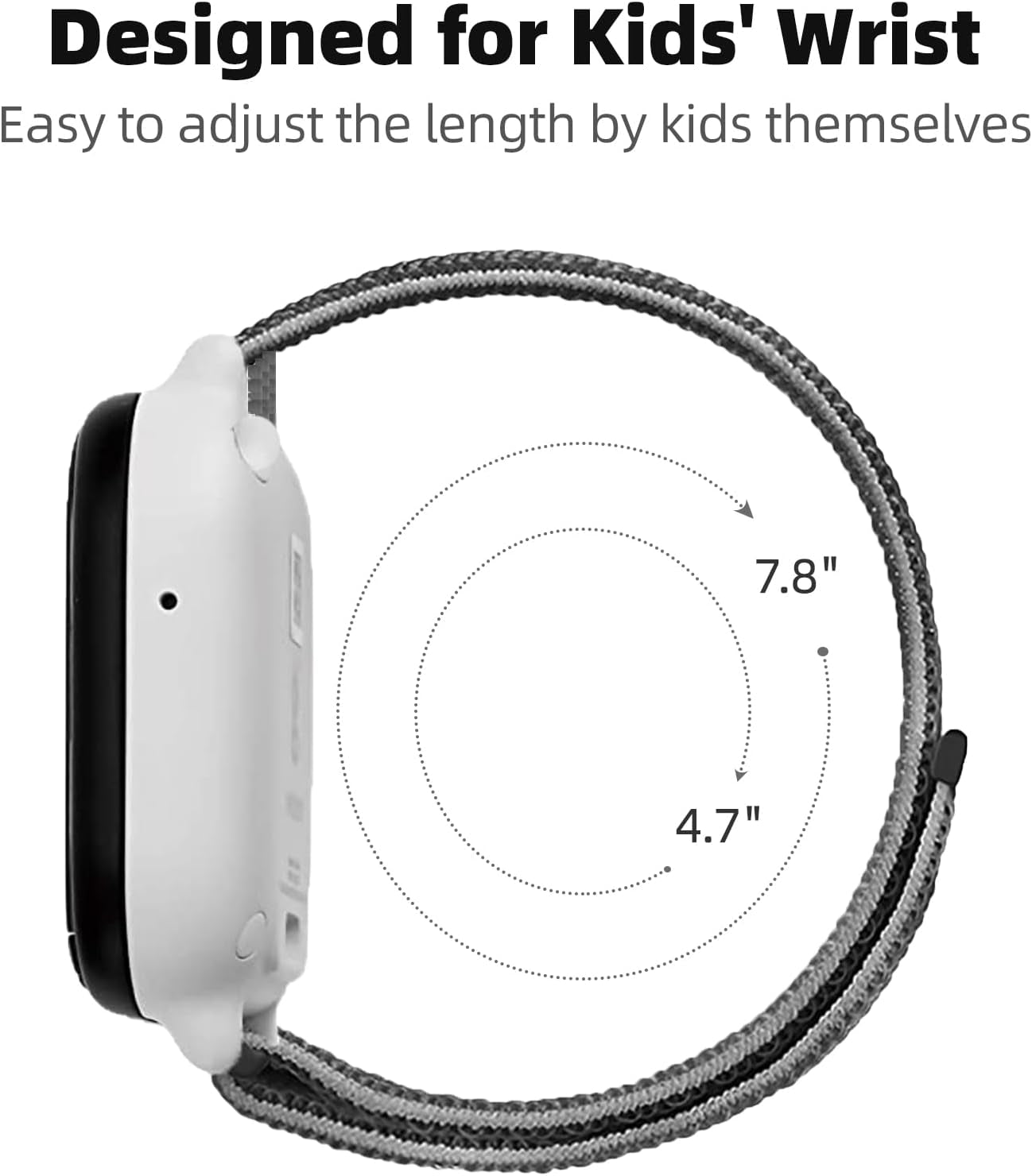 OWKEY 2 Pack Replacement Nylon Bands Compatible with Gizmo Watch 3 2 1/Gabb Watch 3E 3 2 1/Syncup Kids Watch, Hook & Loop Design Easy for Kids to Put on & Off, Breathable & Washable