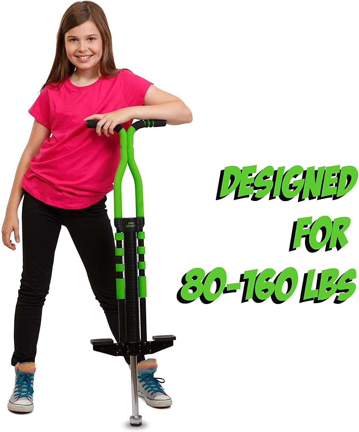New Bounce Pogo Stick for Kids - Pogo Sticks for Ages 9 and Up, 80 to 160 Lbs - Pro Sport Edition, Quality, Easy Grip, Pogostick for Hours of Wholesome Fun