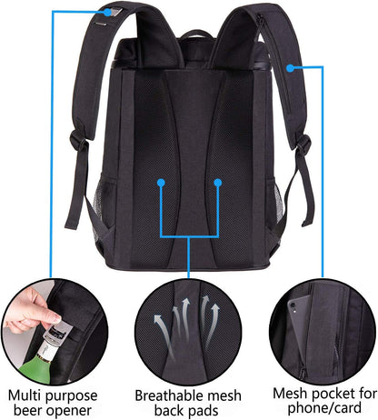 FORICH Backpack Cooler Leakproof Insulated Waterproof Backpack Cooler Bag, Lightweight Soft Beach Cooler Backpack for Men Women to Work Lunch Picnics Camping Hiking, 30 Cans