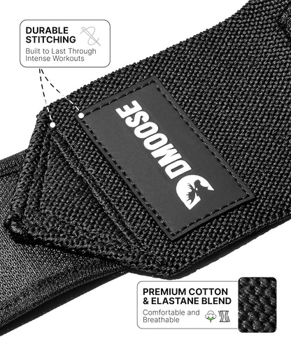 Dmoose Fitness Wrist Wraps for Weightlifting 18" - Heavy Duty Gym Wrap with Hand Thumb Loop for Support & Pain Relief, USPA Approved Powerlifting, Weight Lifting Wrist Straps for Men & Women Work Out