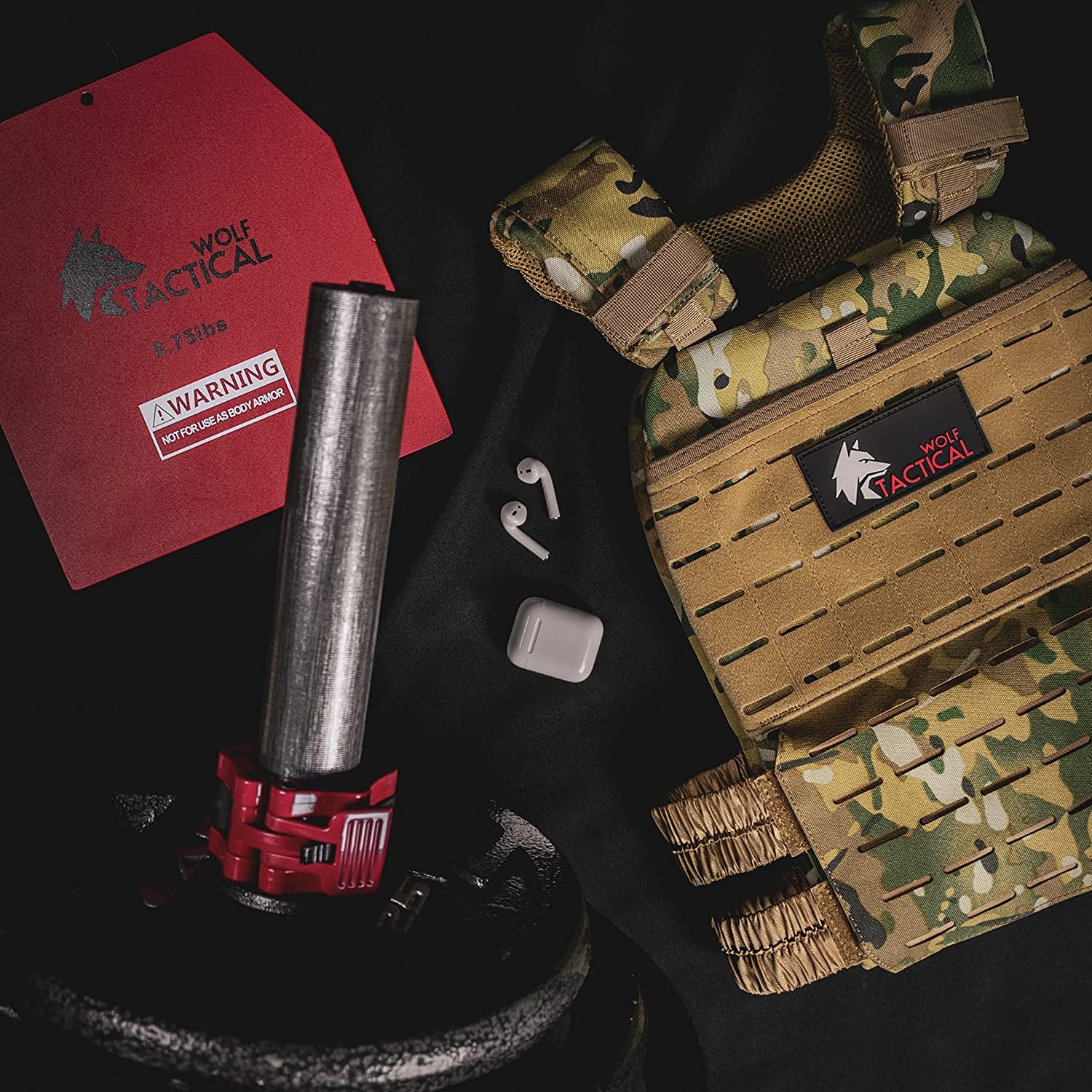 WOLF TACTICAL Weight Vest Plates - 5.75/8.75/14.5/19.75LB Pairs - Wods, Strength Training, Running, Heavy Workouts
