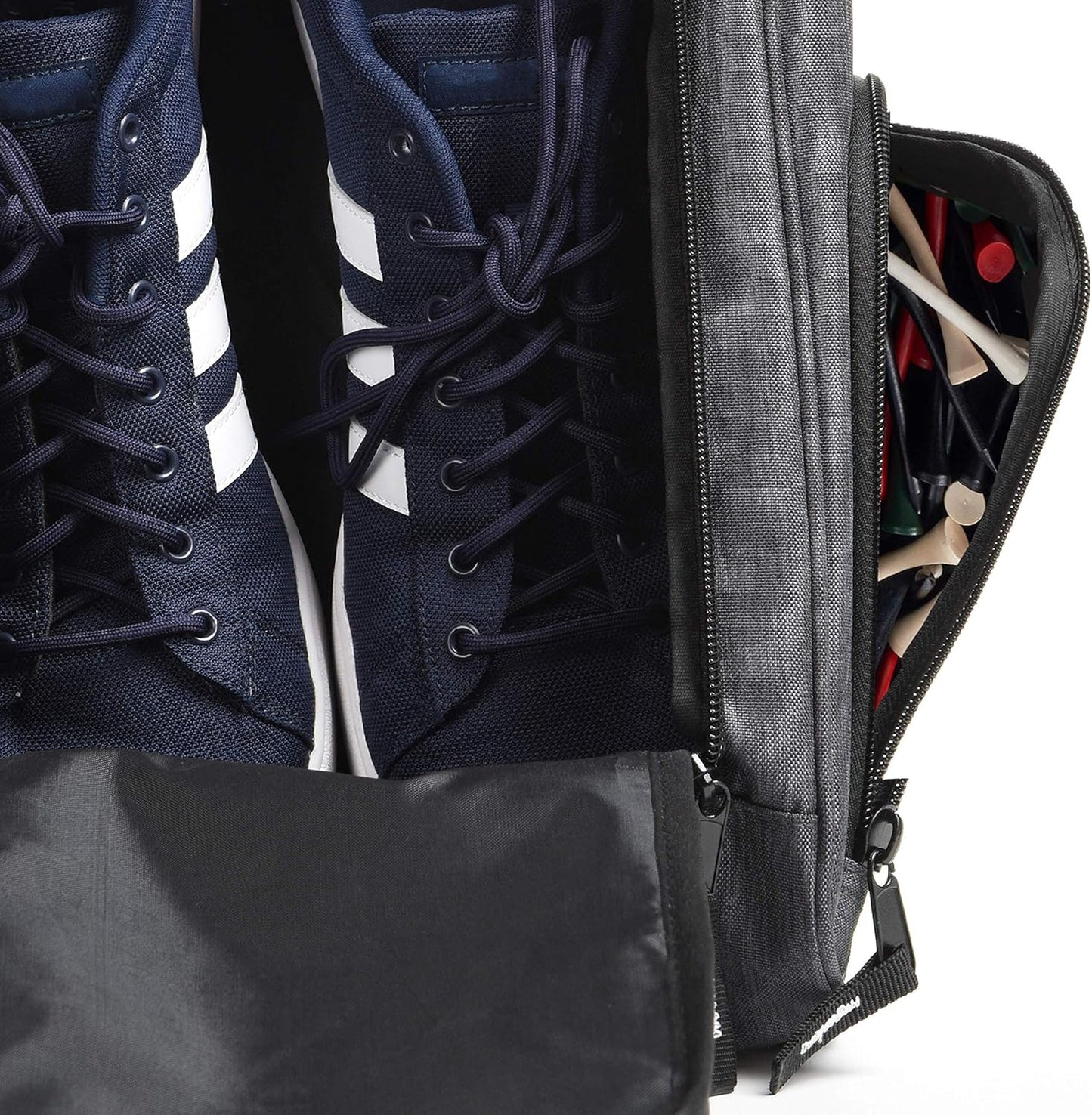 Athletico Golf Shoe Bag - Zippered Shoe Carrier Bags with Ventilation & outside Pocket for Socks, Tees, Etc. (Gray)