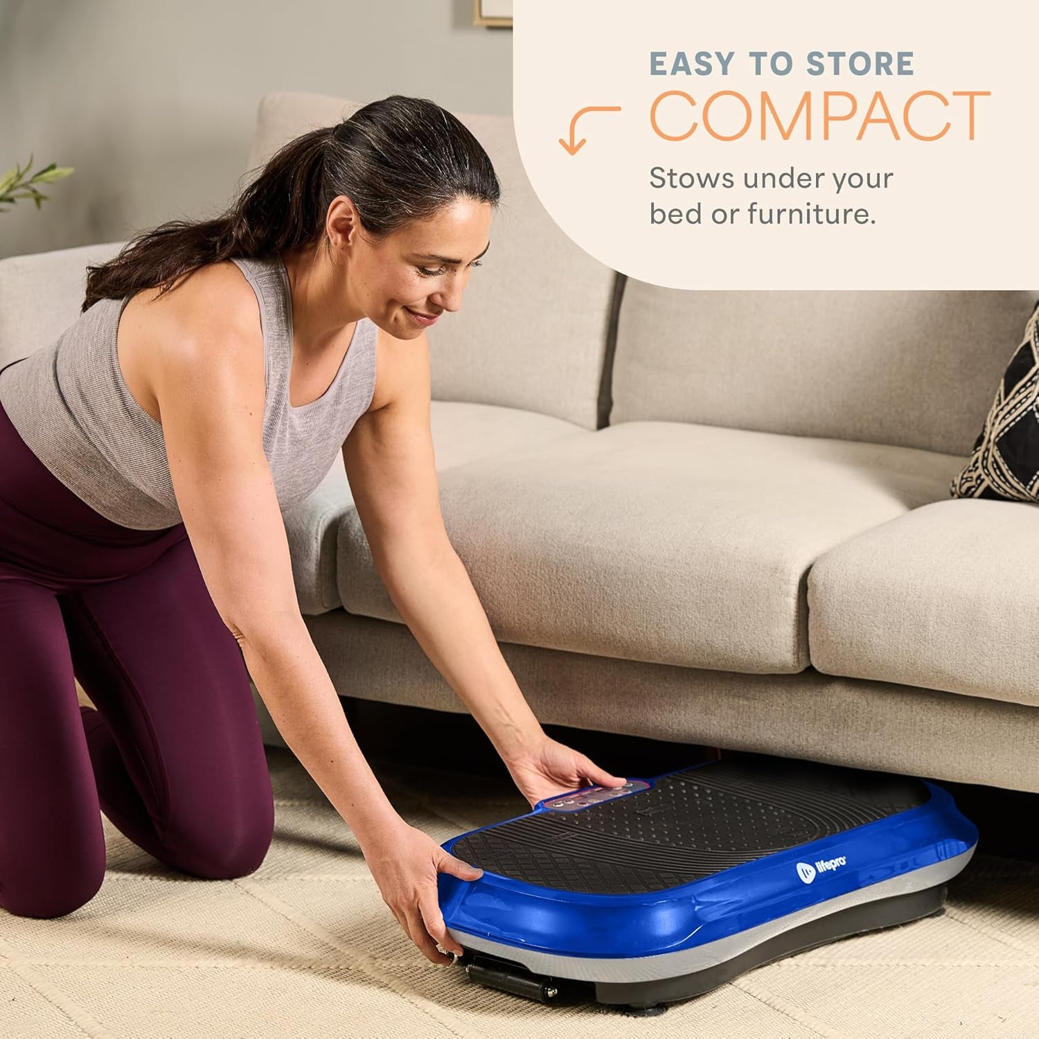 Lifepro Waver Vibration Plate Exercise Machine for Lymphatic Drainage, Muscle Activation, Full-Body Workout Vibrating Platform with Loop Bands, Fitness Equipment for Strength Toning & Fat Loss