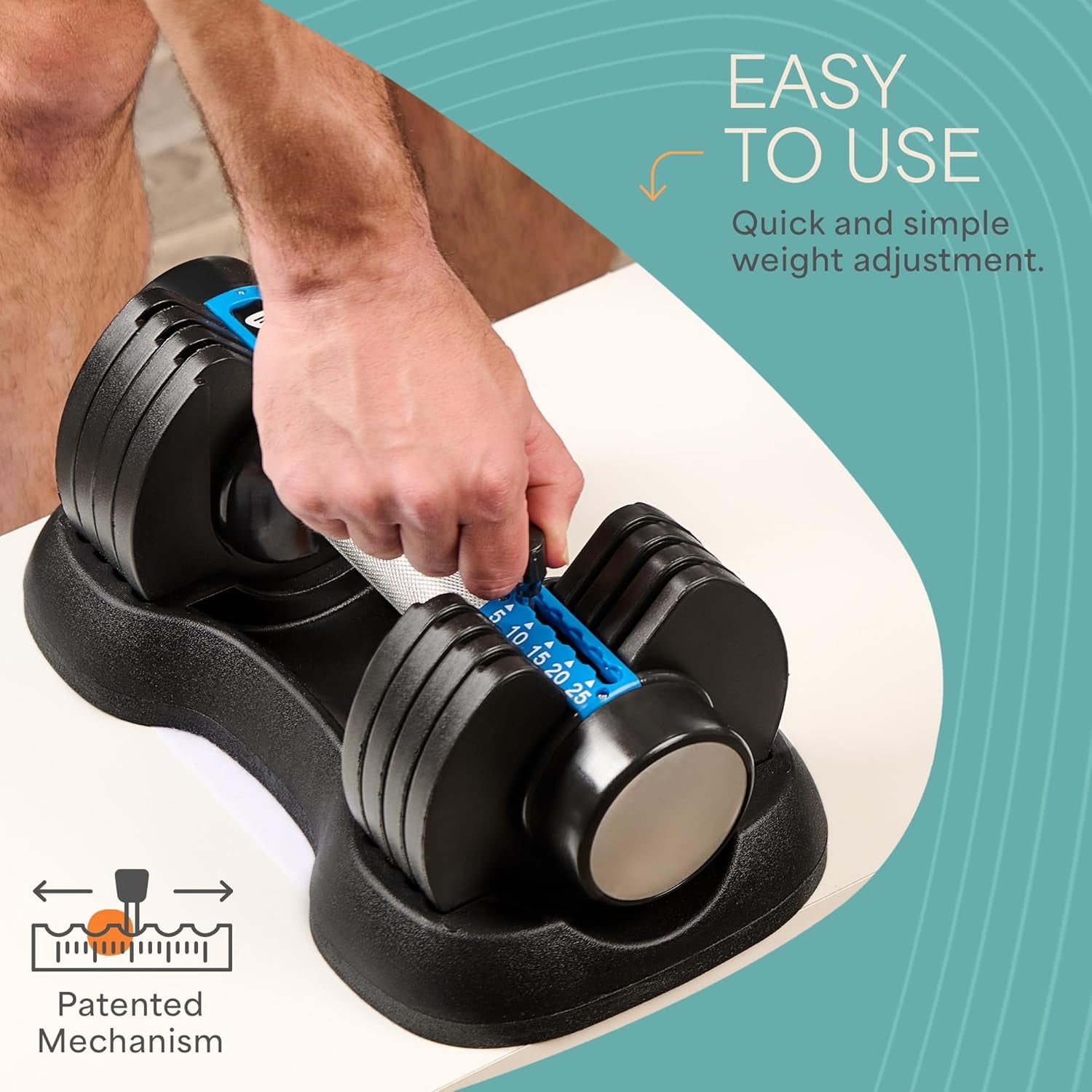 Lifepro Adjustable Dumbbells Set of 2 | 5Lb-25Lb, 2.5Lb-15Lb, 6In1 - Compact Quick Weights for Full Body Exercise & Fitness Adjustable Weight for Home Gym