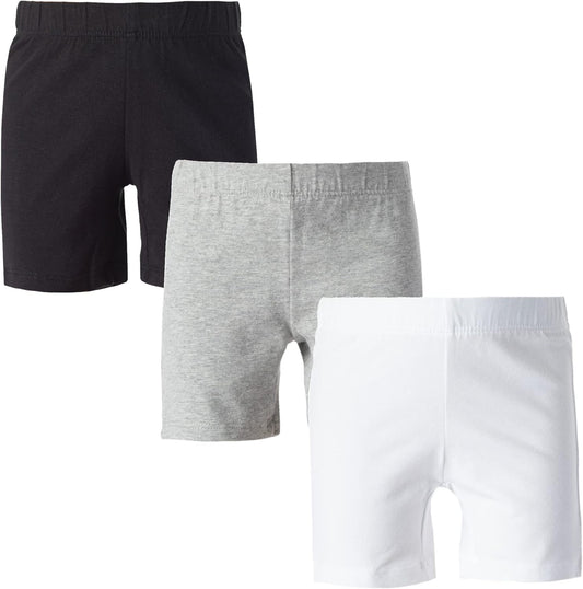 MY WAY Toddlers & Girls Bike Shorts Cotton & Spandex — Biker Shorts for under Dresses, Cartwheel & Dance - 3 Pack Sizes 2T-16