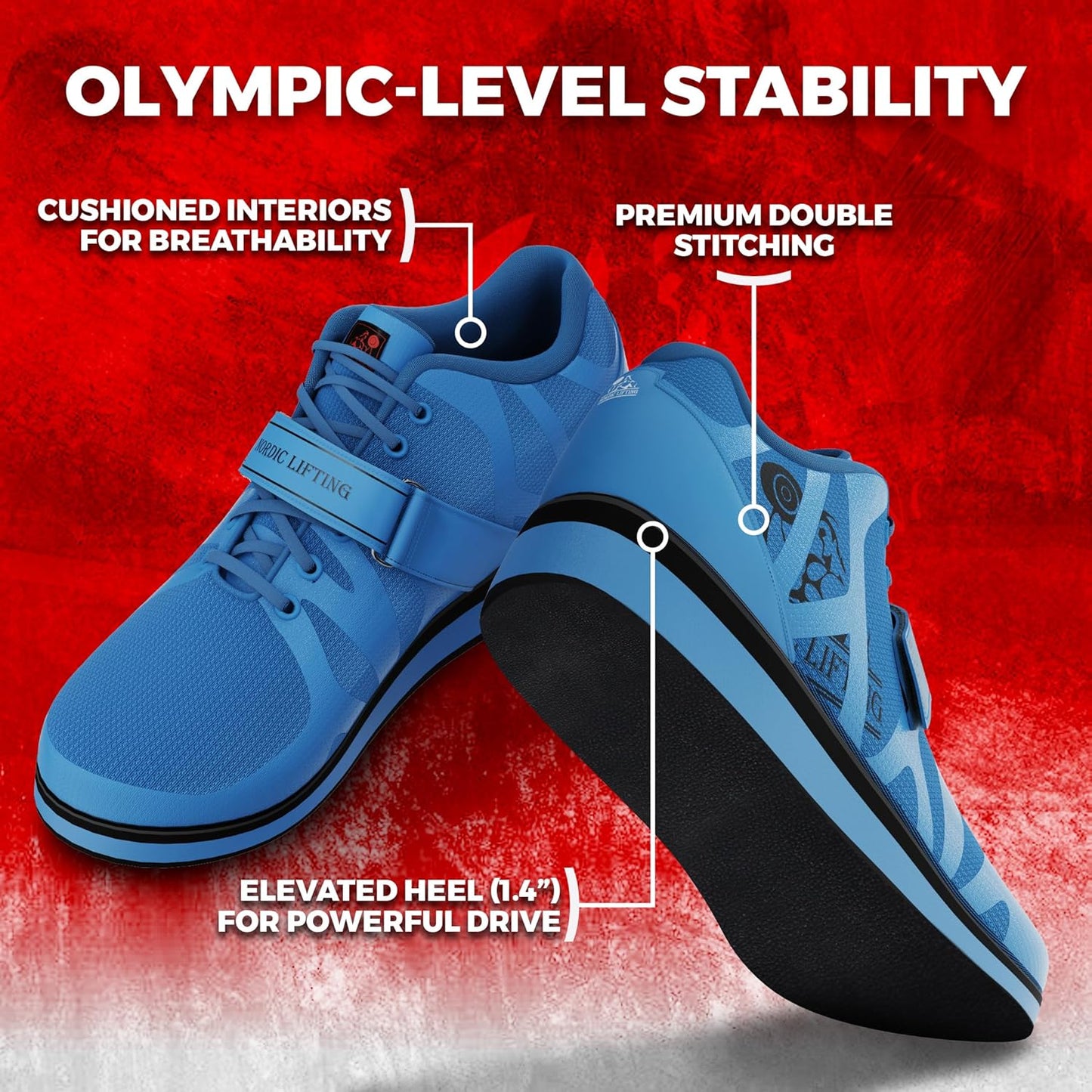 Nordic Lifting Powerlifting Shoes for Heavy Weightlifting - Men'S Squat Shoe - MEGIN