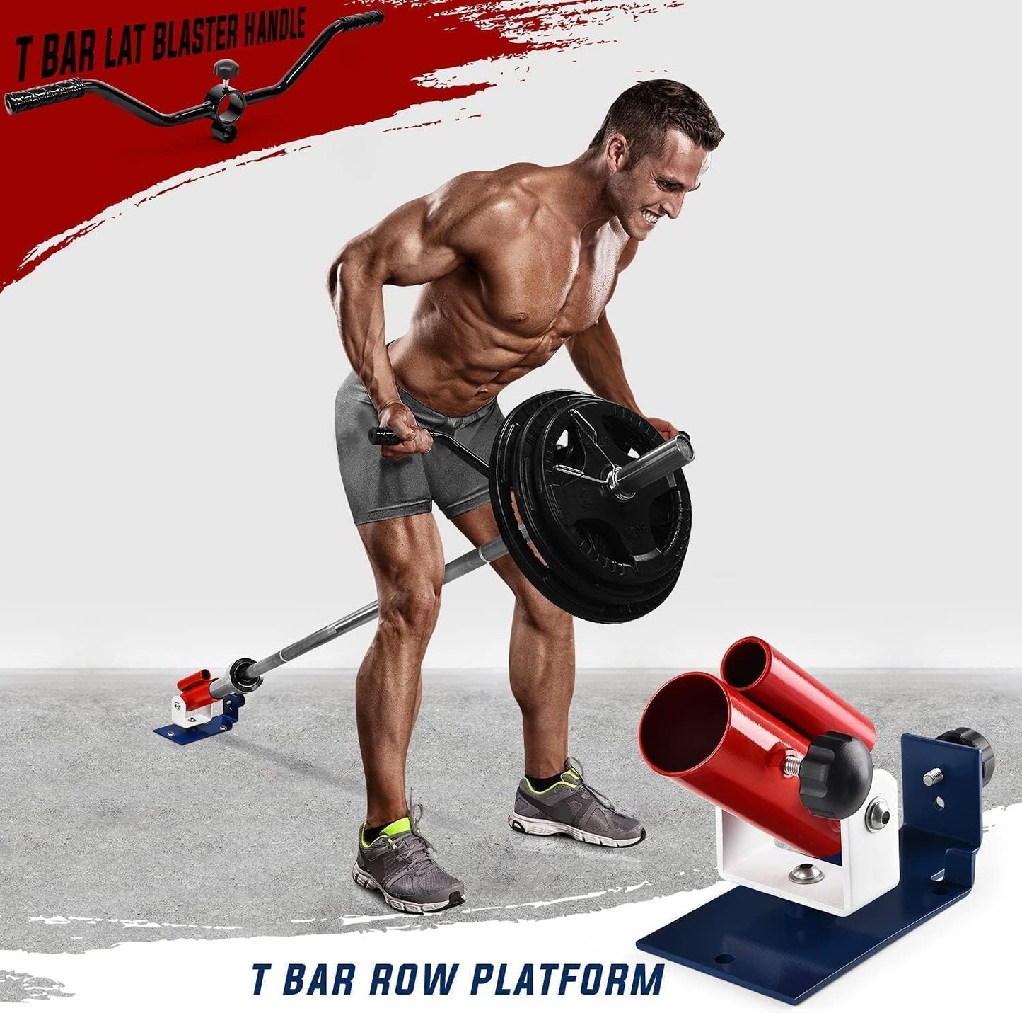 Yes4All Deluxe T-Bar Row Platform – Full 360° Swivel & Easy to Install – Fits 1” Standard and 2” Olympic Bars (8. Black - T-Bar Row Platform + Lock Jaw 1Inch & 2Inch)