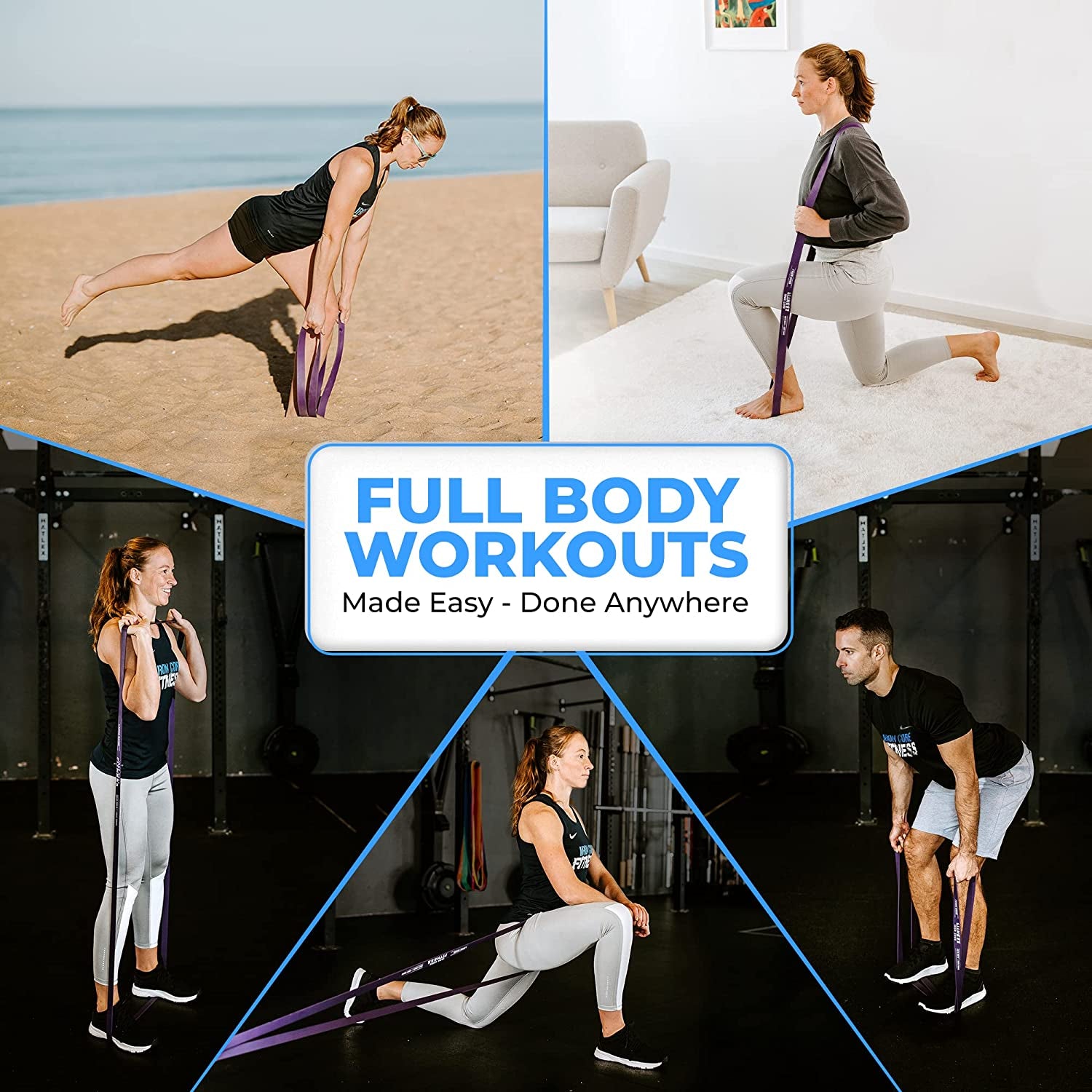 Pull up Assistance Resistance Bands - Long Loop Power Bands for Men and Women - Strength Power Flexibility Training at Home & Gym - Ebooks & Workout Chart Included by Iron Core Fitness