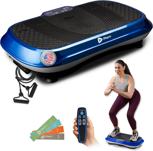 Lifepro Waver Vibration Plate Exercise Machine for Lymphatic Drainage, Muscle Activation, Full-Body Workout Vibrating Platform with Loop Bands, Fitness Equipment for Strength Toning & Fat Loss