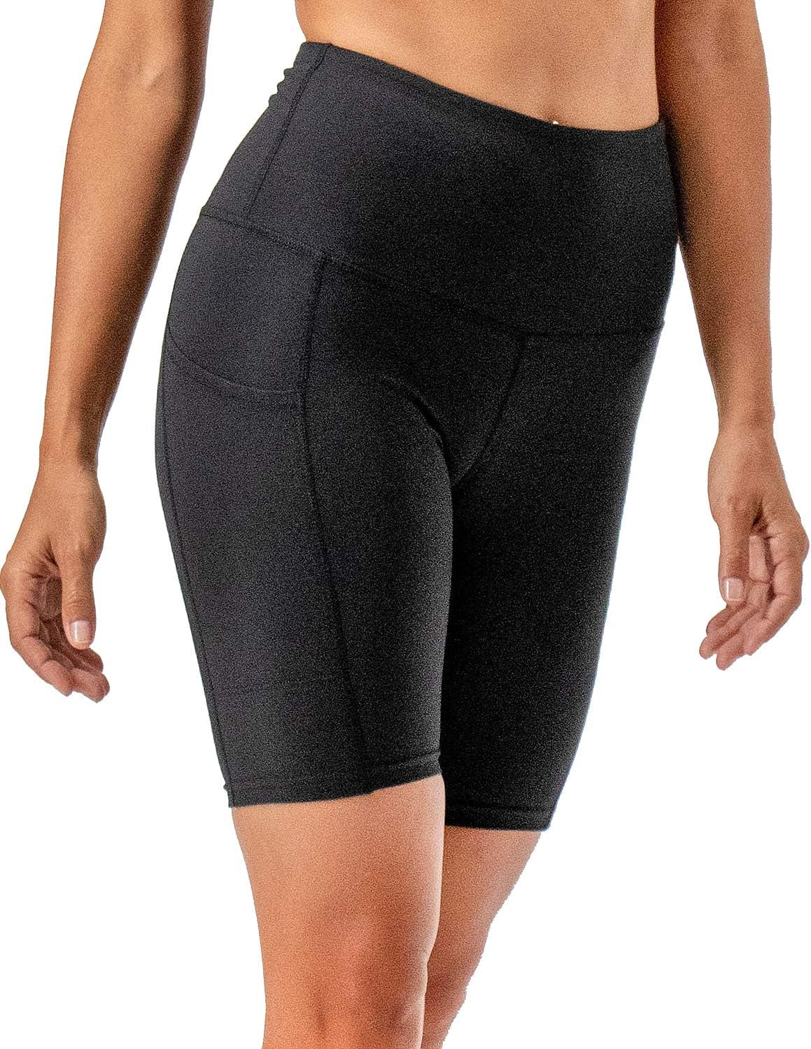 DEVOPS Women'S 2-Pack High Waist Workout Yoga Running Exercise Shorts with Side Pockets