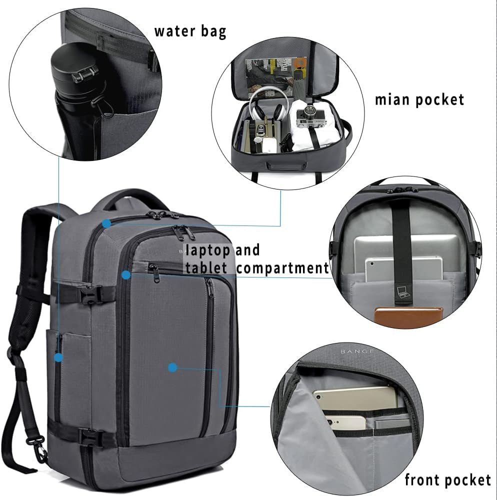 BANGE Mens Business Backpack for Work, Computer Backpacks Fits for 17.3 Inch Notebook,Convertible Weekend Backpack Briefcase for Traveling